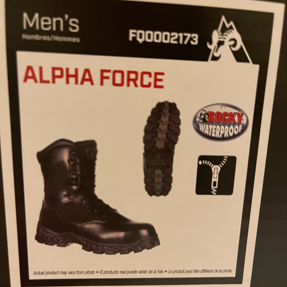 Mens black Rocky Alpha Force Steeltoe boots